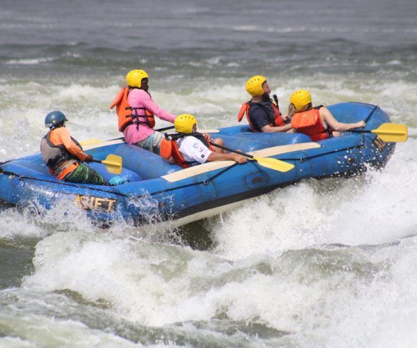 White-water rafting on the Nile at Jinja